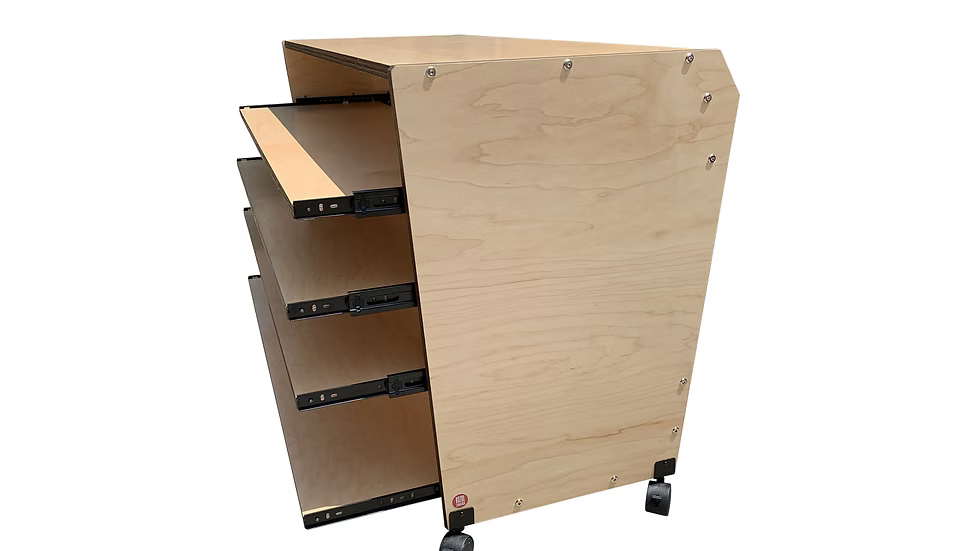61-Key - 4 trays Keyboard Cabinet in Maple natural finish