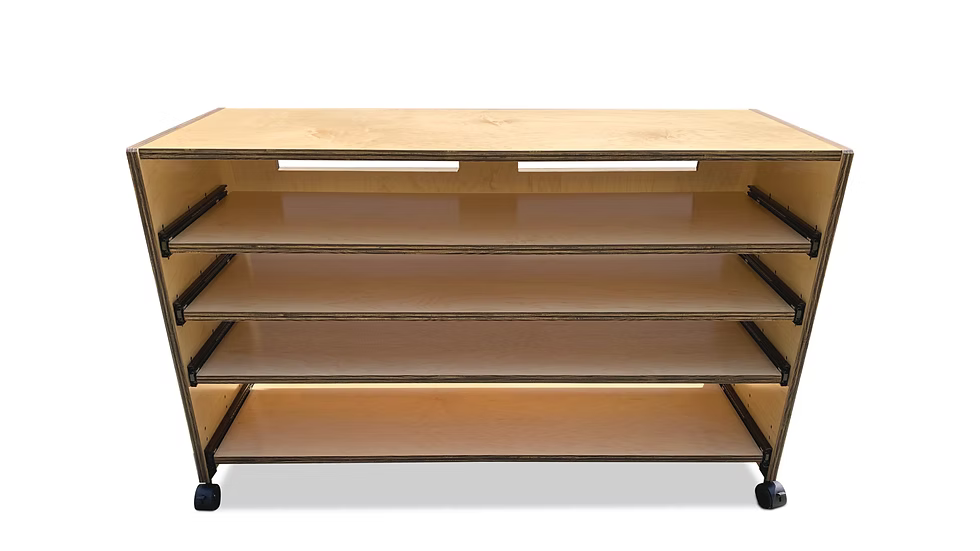 61-Key - 4 trays Keyboard Cabinet in Maple natural finish