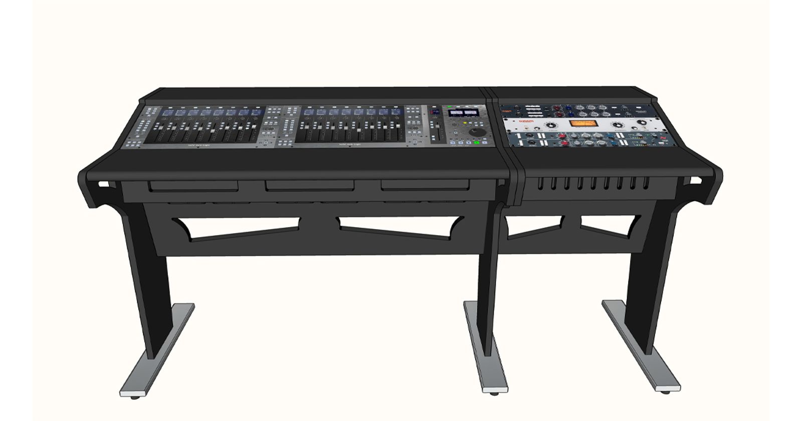 Bazel Studio Desk SSL Two UF8, One UF1, One UC1 Controllers with One Rack Side